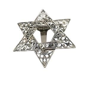 Vintage John Hardy Hair Clip Star of David Silver Filigree Signed Judaic Art